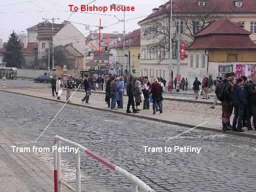 Way to Bishop house hotel from Malostranska tram stop