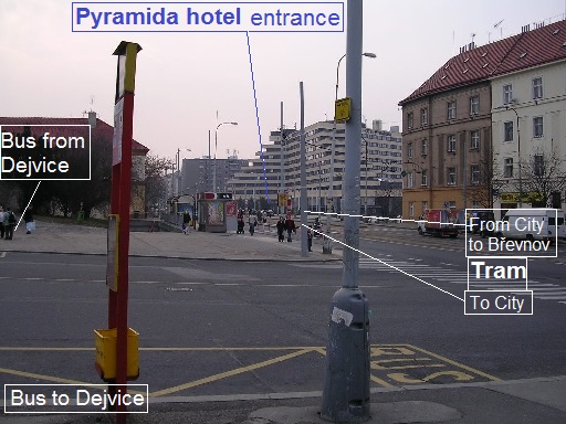 Pyramida hotel from Malovanka bus stops