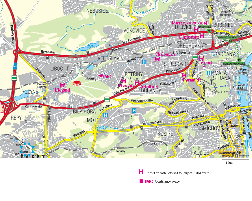 Dislocation of hotels - map