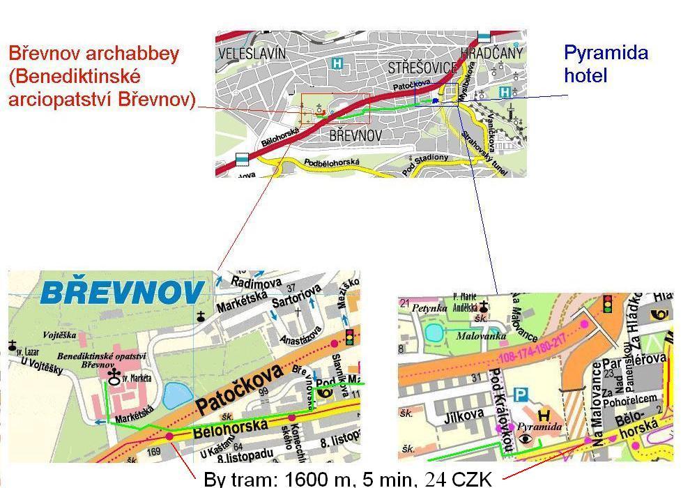 Map of way from Pyramida to Kajetanka