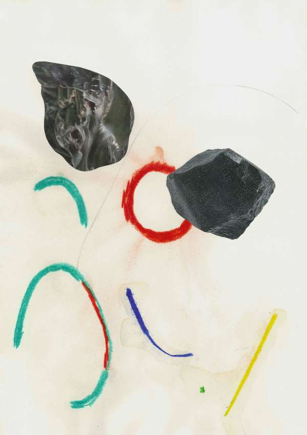 Zuzana Ondroušková, Bez názvu, 2017, koláž, tužka, pastel, papír, 42×30 cm Obrázek:Zuzana Ondroušková, Bez názvu, 2017, koláž, tužka, pastel, papír, 42×30 cm