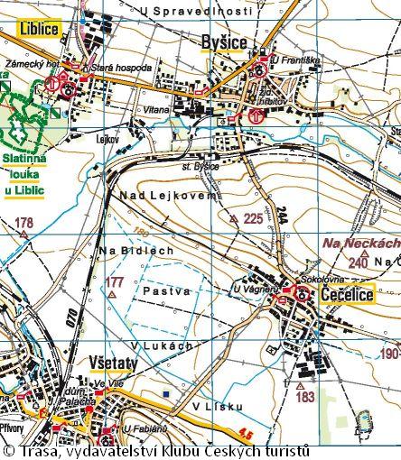mapa Liblice