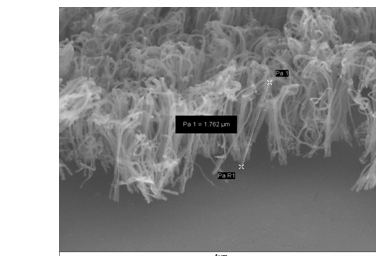 Textové pole:  
Figure 2


















Figure 7.  Purified, oriented carbon nanotubes on a quartz support. These are multiwalled carbon nanotubes grown by chemical vapor deposition. 